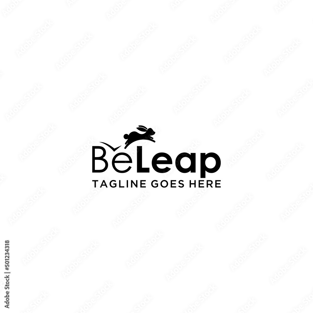 BeLeap logo sign design with rabbit in logo 