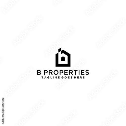 letter B house logo design- B letter logo