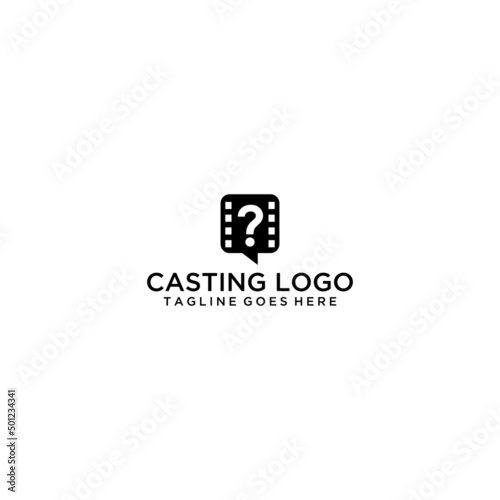 Movie Talk and ask a question logo template design vector