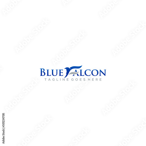 Letter F Blue Falcon Logo Sign Design