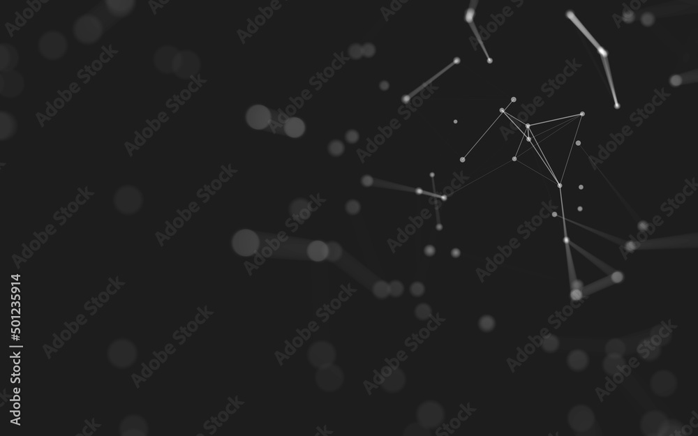 Abstract background. Molecules technology with polygonal shapes, connecting dots and lines. Connection structure. Big data visualization. Abstract background. Molecules technology with polygonal shapes, connecting dots and lines. Connection structure. Big data visualization.