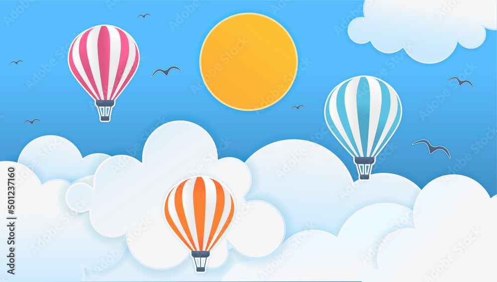 Summer sky with air balloons Summer sky with air balloons
