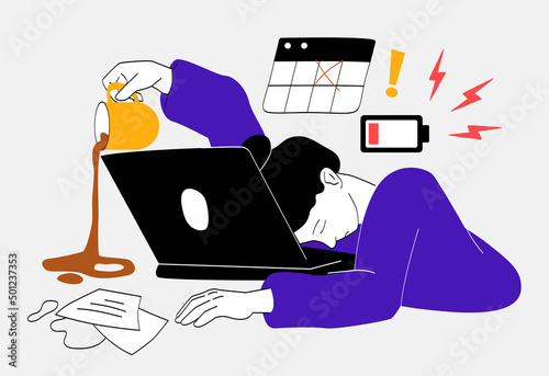 Tired woman at work