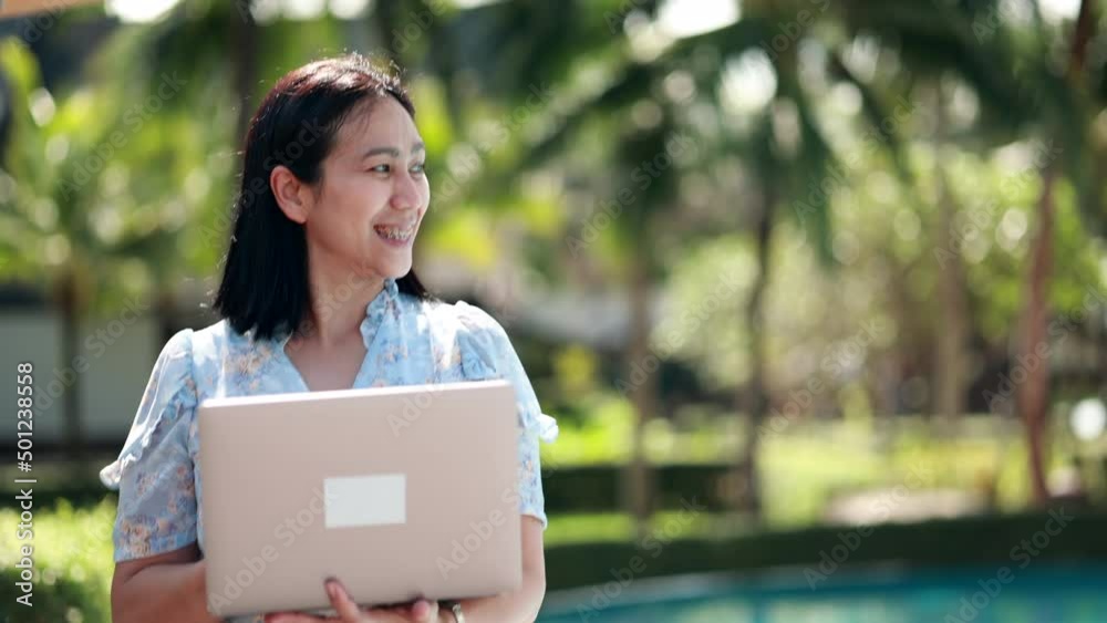 Asia women working and traveling in the same time Asia women working and traveling in the same time