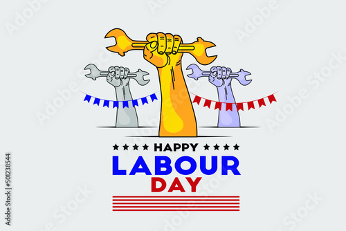 Happy Labour Day template design, Happy Labour Day Vector. 1st May International Labour Day, getting card template, Social medial post, Vector