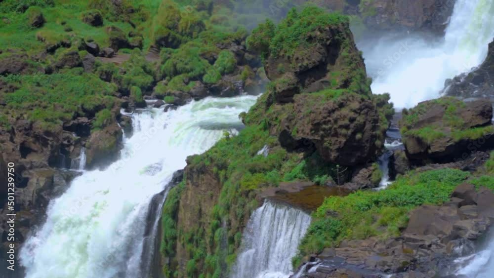 scenes of the Iguaçu Falls in Foz do Iguaçu in Brazil one of the seven wonders of nature