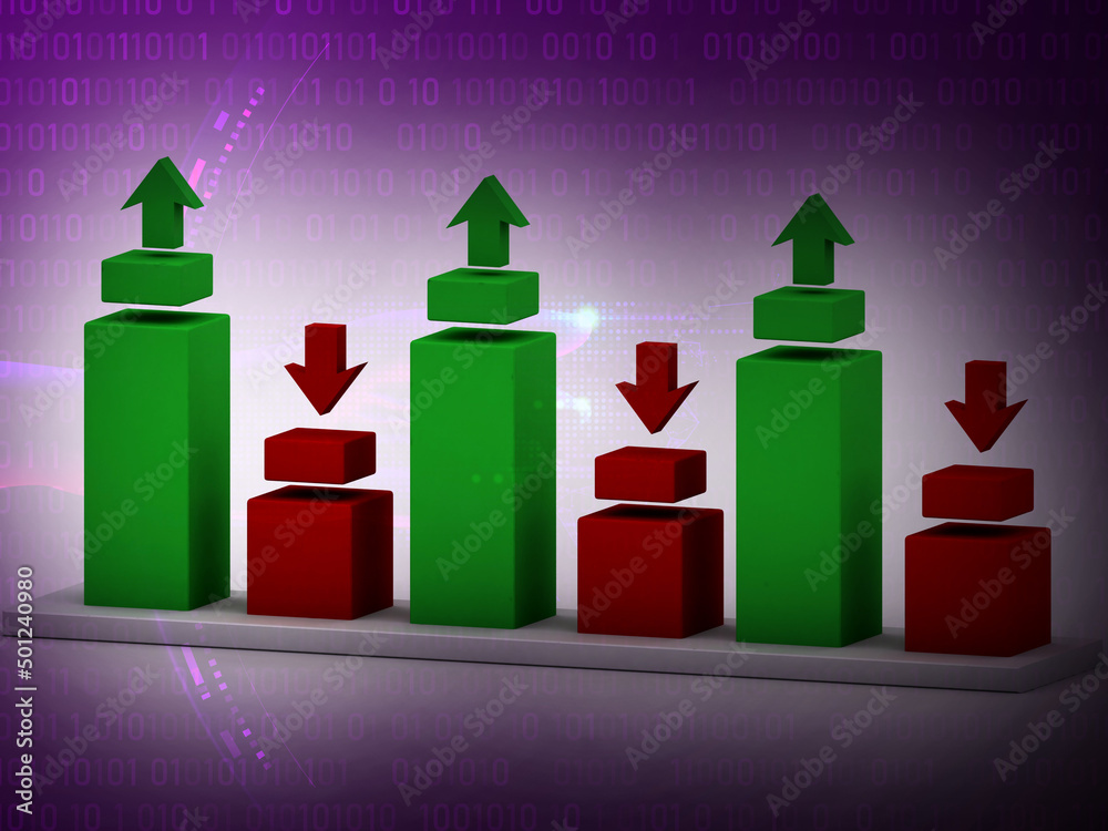 3d rendering Stock market online business concept. business Graph 3d rendering Stock market online business concept. business Graph