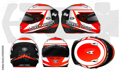 Sports racing helmet template vector design photo