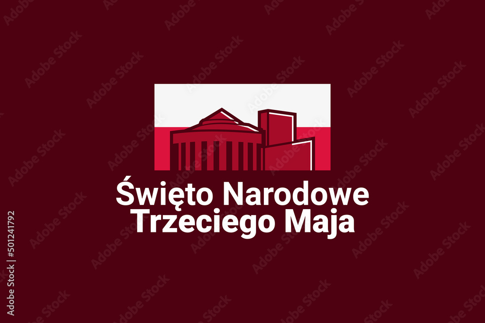 Translation: Third May National Day. Happy National Day of Poland vector illustration. Suitable for greeting card, poster and banner. Translation: Third May National Day. Happy National Day of Poland vector illustration. Suitable for greeting card, poster and banner.