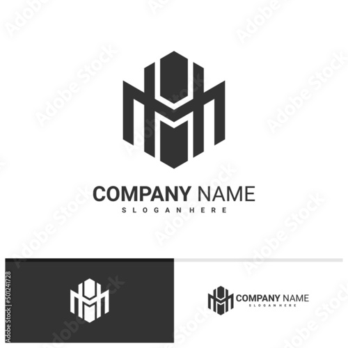 Initial M H logo vector template, Creative M H logo design concepts