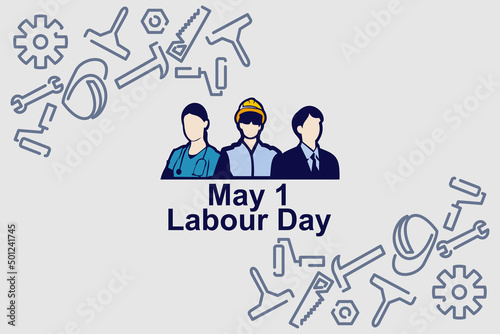 May 1, Happy Labor or Labour day (mayday) vector Illustration. Suitable for greeting card, poster and banner. 