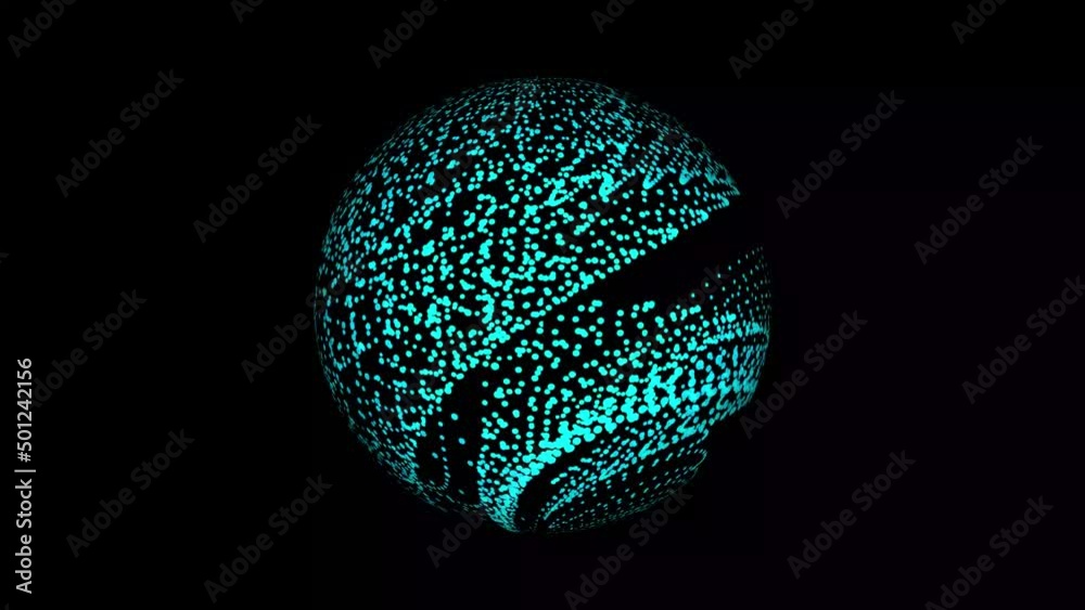particle line wave globe animation. particle line wave globe animation.