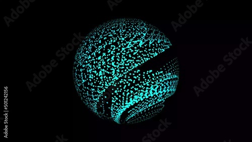 Wallpaper Mural particle line wave globe animation. Torontodigital.ca