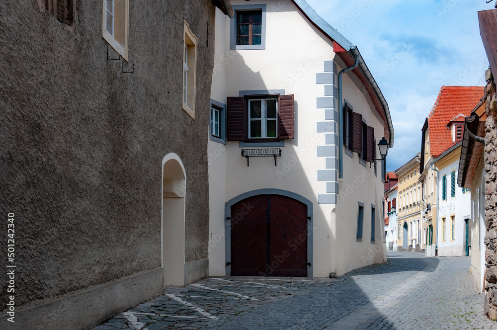 Narrow street of Durnstein town in Austria
