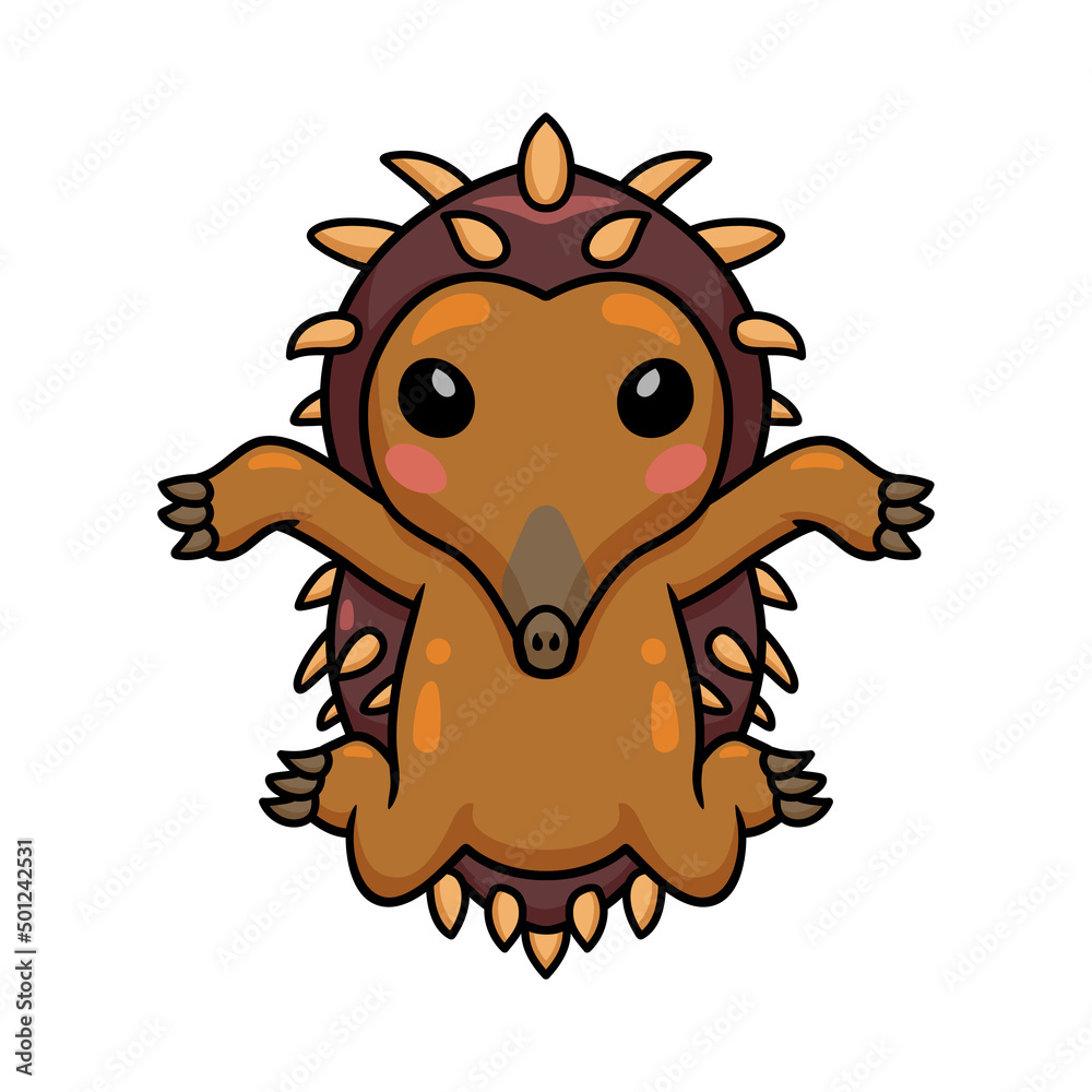 Cute little hedgehog cartoon posing