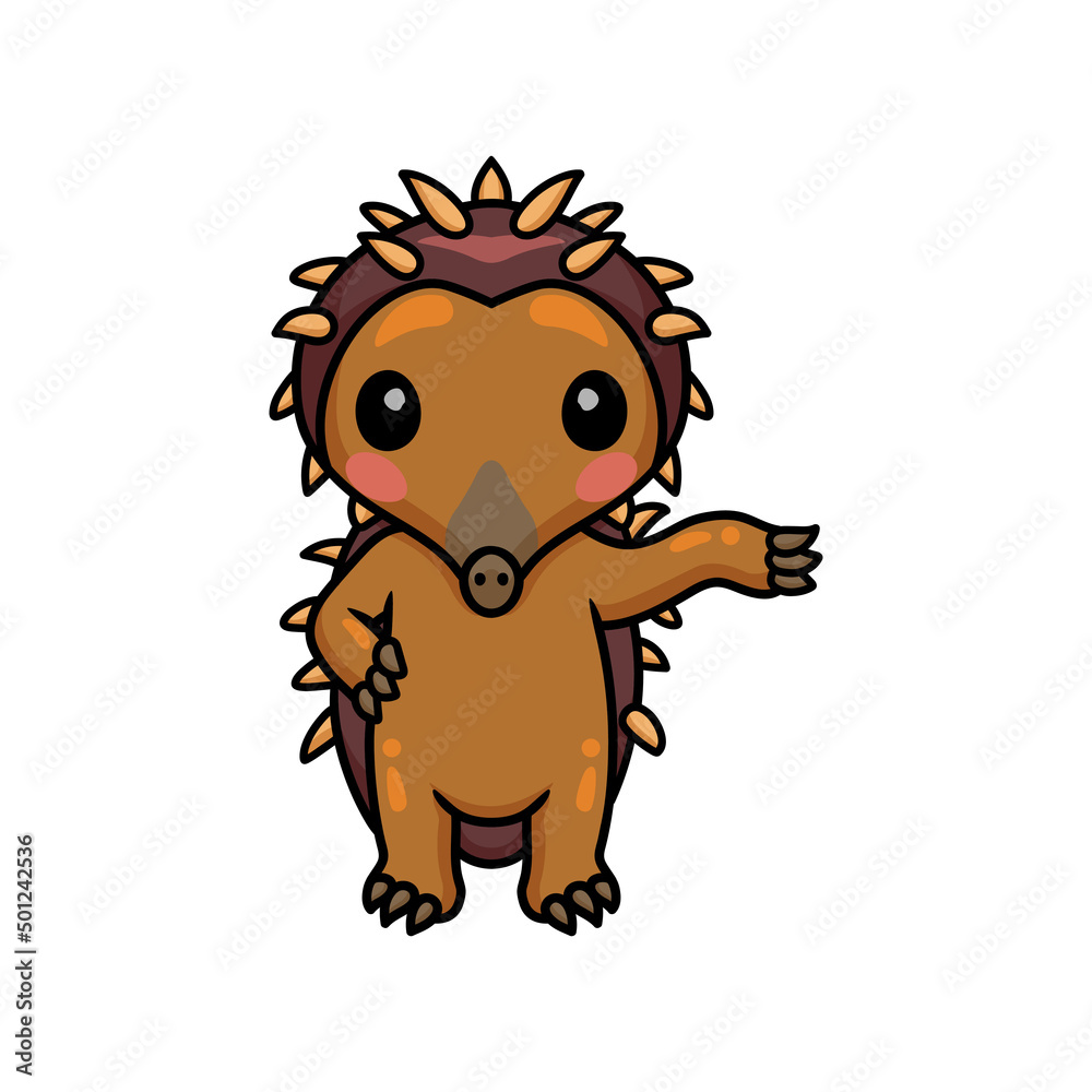 Fototapeta premium Cute little hedgehog cartoon standing