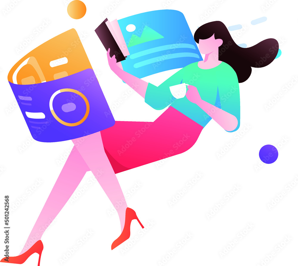 Internet workers collaborating with each other vector concept illustration
