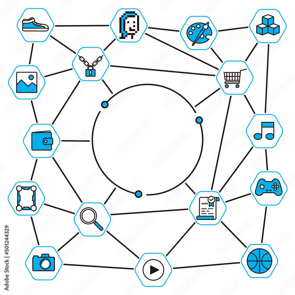 Nftのかわいいイメージイラスト 正方形 白バック 文字なし Stock Vector Adobe Stock