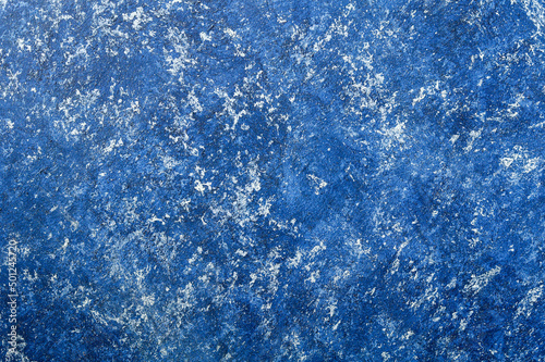 Abstract Grunge Decorative Rough Uneven Blue Stucco Wall Background