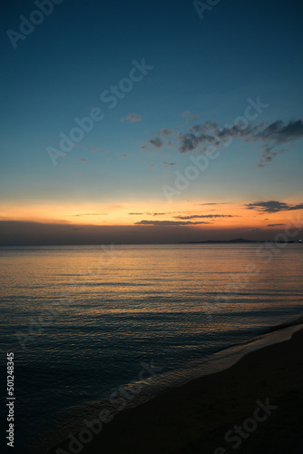 beautiful sky and sea in the evening, natural background
