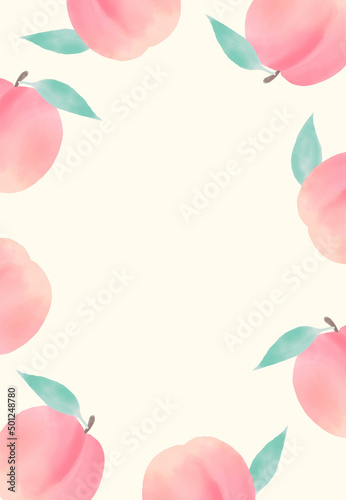 vector background with peaches in watercolor for banners, cards, flyers, social media wallpapers, etc.