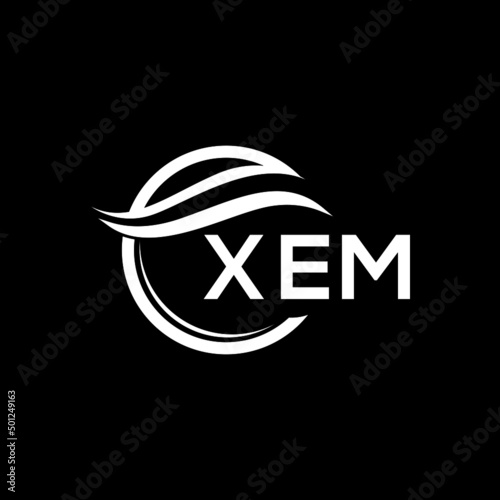 XEM letter logo design on black background. XEM  creative initials letter logo concept. XEM letter design.
 photo