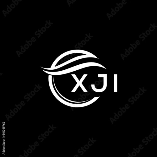 XJI letter logo design on black background. XJI  creative initials letter logo concept. XJI letter design.
 photo