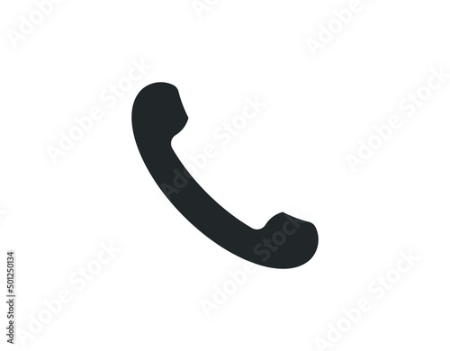 Phone vector icon. Contacts  call center sign isolated on white background. Flat design style