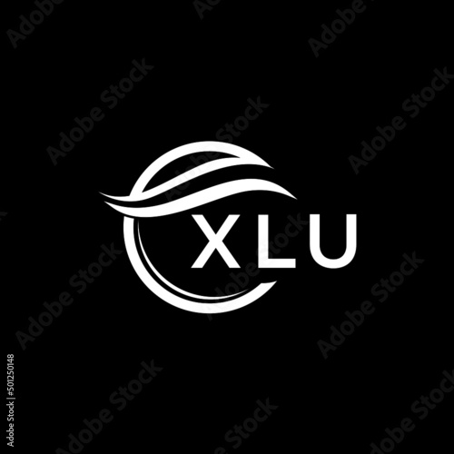 XLU letter logo design on black background. XLU creative initials letter logo concept. XLU letter design.