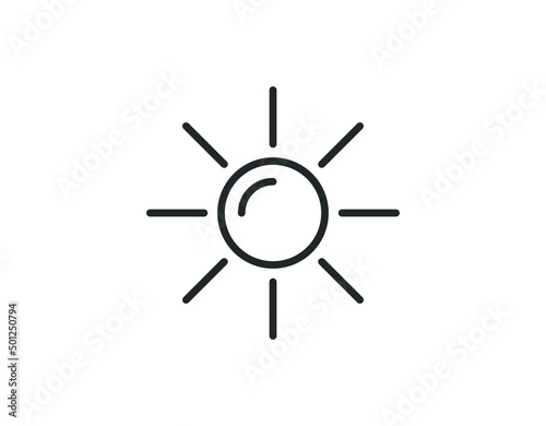 Sun Icon for Brightness, Intensity Setting icon Vector