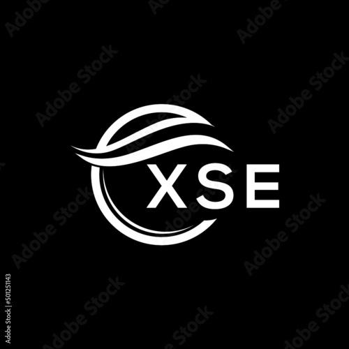 XSE letter logo design on black background. XSE creative initials letter logo concept. XSE letter design. 