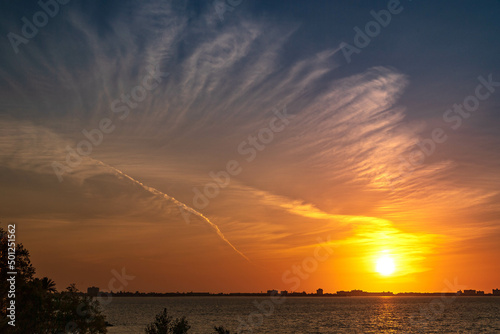 Sunset sky at the beach beautfiul seascape