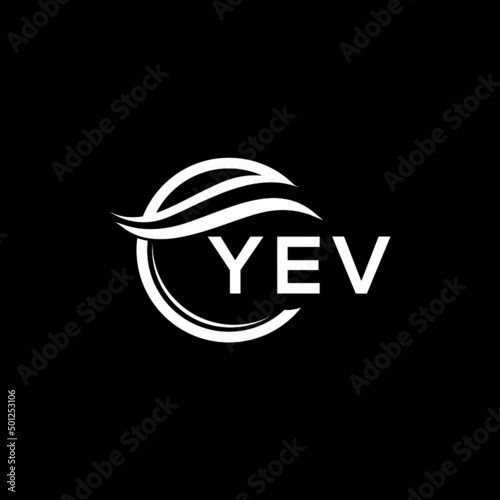 YEV letter logo design on black background. YEV  creative initials letter logo concept. YEV letter design. © Faisal