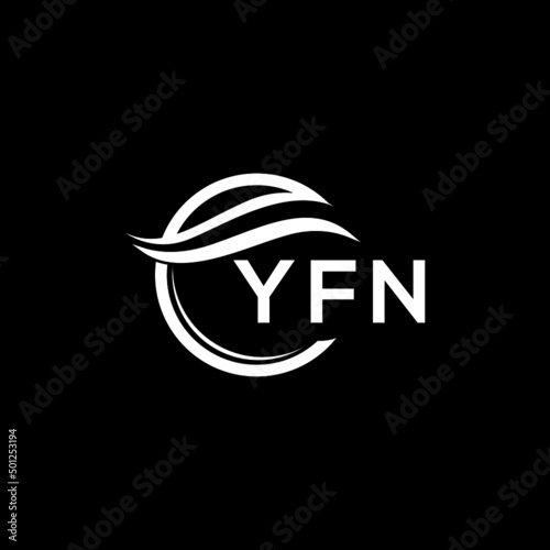 YFN letter logo design on black background. YFN  creative initials letter logo concept. YFN letter design. photo