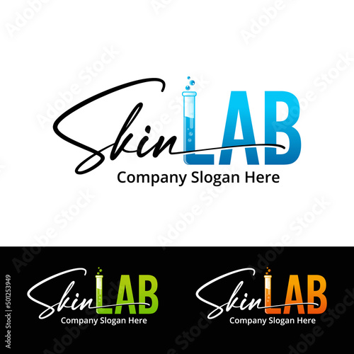 Skin Lab Logo Template Design Vector, Modern Lab Logo Concept