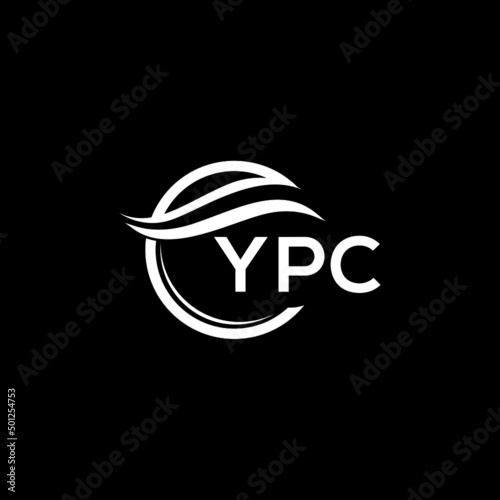 YPC letter logo design on black background. YPC  creative initials letter logo concept. YPC letter design. photo