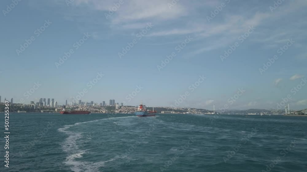 On board a pleasure cruiser from Istanbul, passing other vessels On board a pleasure cruiser from Istanbul, passing other vessels
