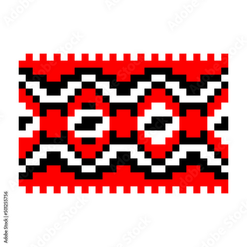 Pixelized pattern Vyshyvanka Traditional Ethnic Ukrainian Seamless Pattern slavic ornament