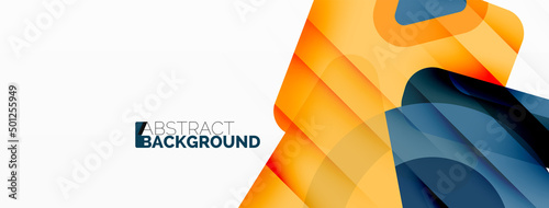 Line, triangle, square and circle primitive composition. Vector geometric minimal abstract background for wallpaper, banner, background, landing page