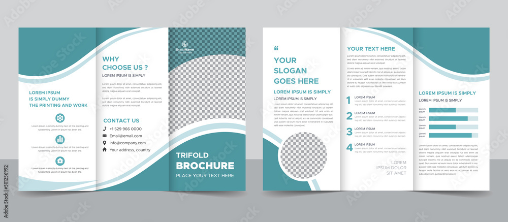 Creative Corporate Modern Business Trifold Brochure Template Design.