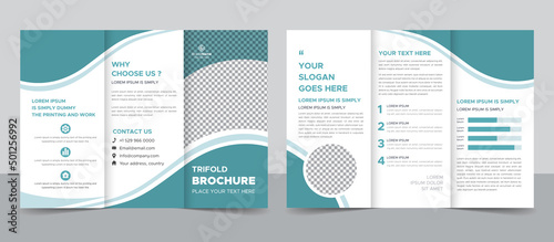 Creative Corporate Modern Business Trifold Brochure Template Design. photo