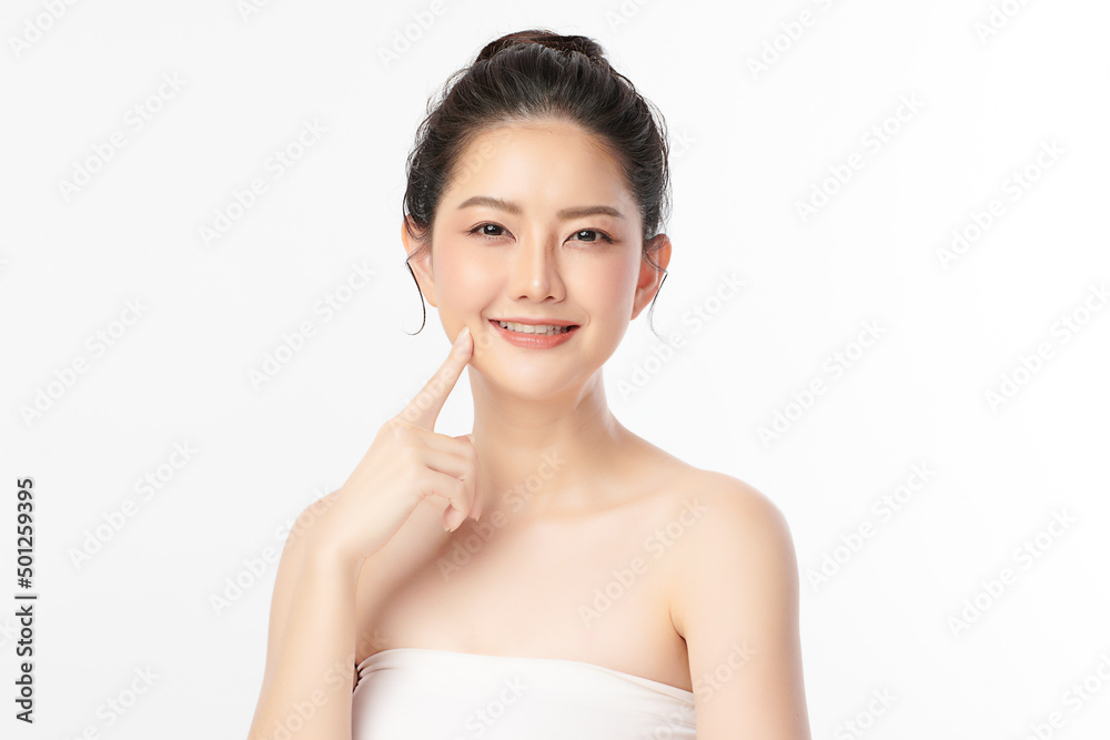Beautiful young asian woman with clean fresh skin on white background, Face care, Facial treatment, Cosmetology, beauty and spa, Asian women portrait. Beautiful young asian woman with clean fresh skin on white background, Face care, Facial treatment, Cosmetology, beauty and spa, Asian women portrait.