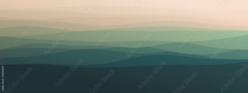 abstract wavy lines geometric trendy gradient background natural dark green combined color. Modern template for poster business card landing page website. vector illustration eps 10.