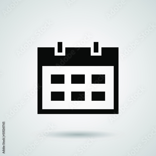 Calendar icon. Simple flat style. Schedule, date, time symbol concept. Vector illustration isolated. EPS 10.