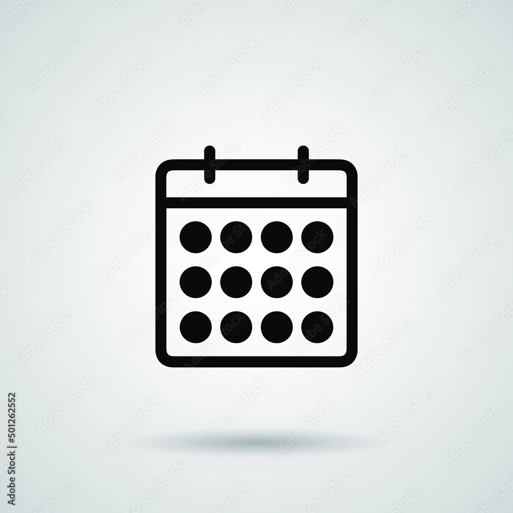 Calendar line icon. Simple outline style. Schedule, date, time symbol concept. Vector illustration isolated. EPS 10.