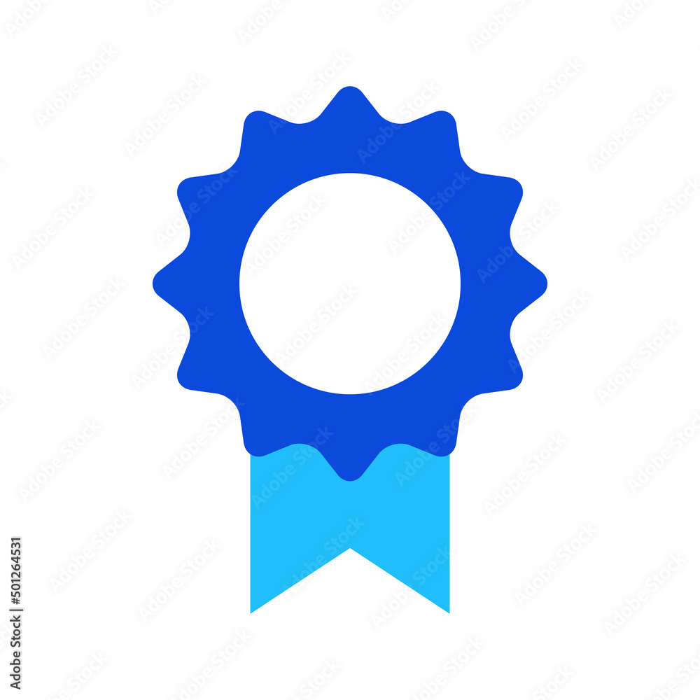 Prize award icon vector graphic illustration in blue Prize award icon vector graphic illustration in blue