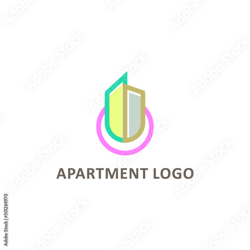 outline property logo illustration. simple architecture line art realty icon.