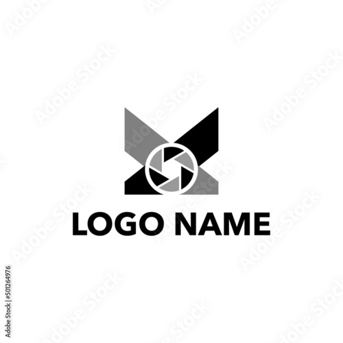 modern letter x and photography logo icon. photography illustration vector