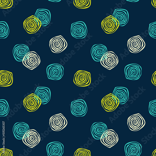 Obraz na płótnie Vector seamless pattern. Abstract modern texture with hand drawn elements, swirls, organic shapes. Trendy background for textile, fabric, home decor w salonie