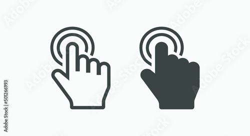 Hand finger touch, click, point icon vector symbol isolated set